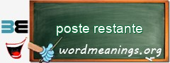 WordMeaning blackboard for poste restante